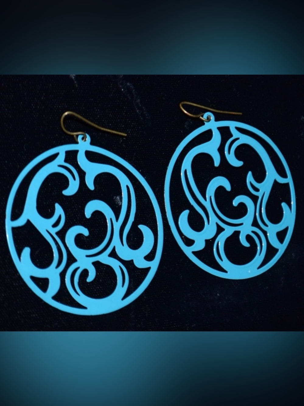 Lightweight Vintage Sky Blue Art Deco Boho Earrings